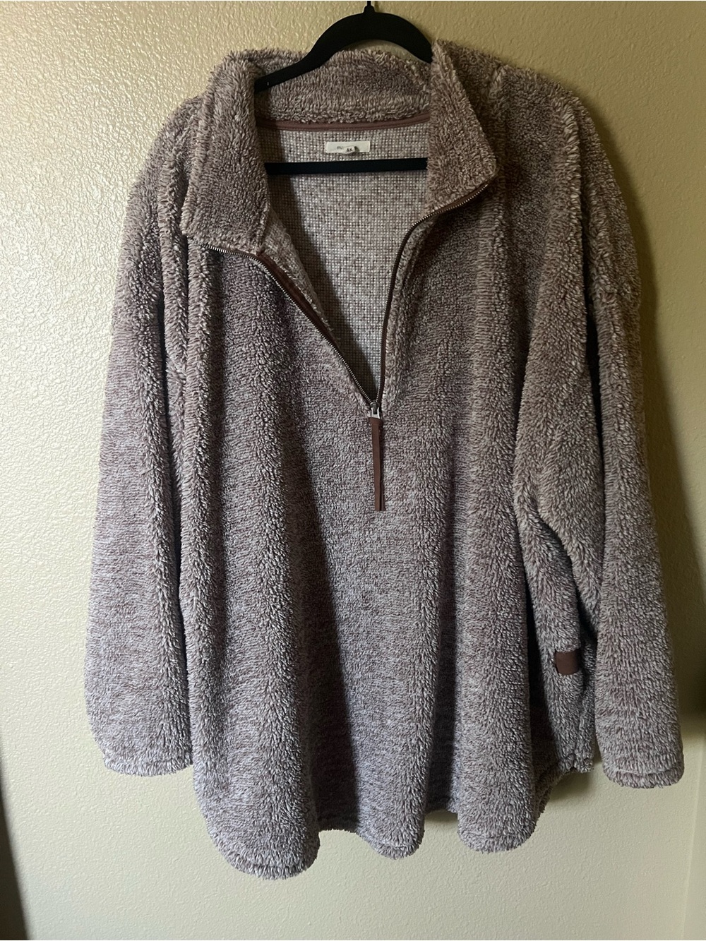 Maurices Taupe Sherpa Half-Zip Pullover